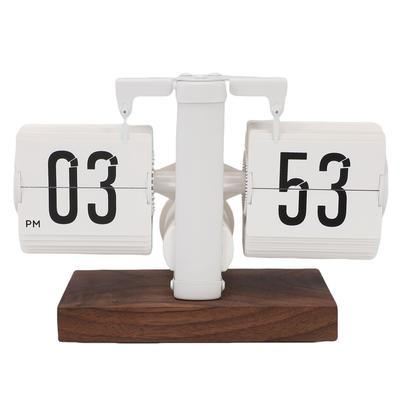 Creative Calendar Retro Auto Flip Desk Clock Large Number Battery Powered Digital Mechanical Flip Table Clock for Home