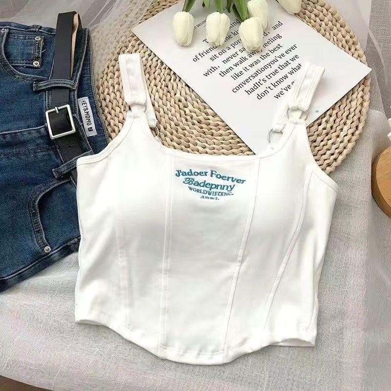 

Women s Pure Desire Spaghetti Strap Tank Top with Fixed Cup and Beautiful Back Design One Size (40-62.5 kg) білий
