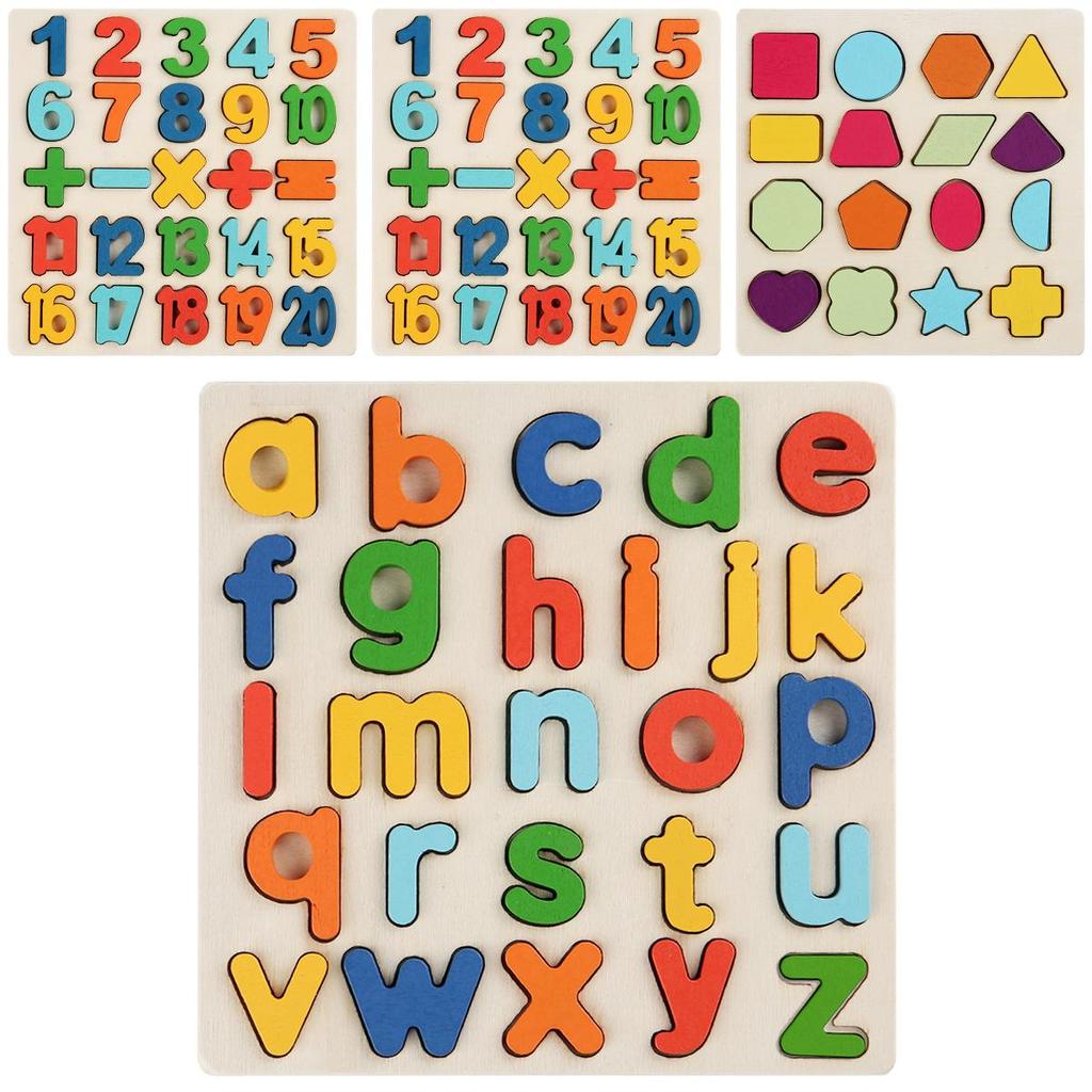 Wooden Montessori Number And Letter Puzzle For Early Childhood Learning And Cognitive Development