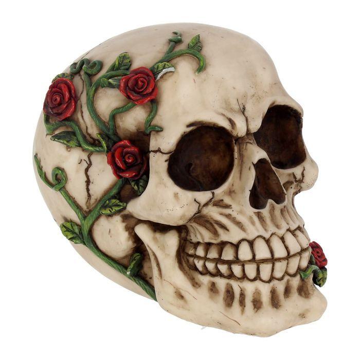 Nemesis Now - Figurine Rose from Beyond Skull 15cm, Ivoire