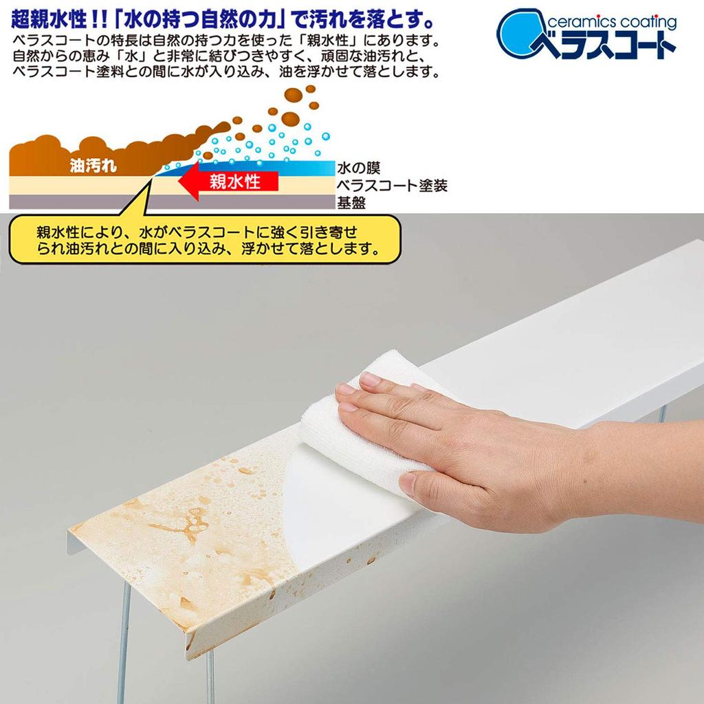 Belca Kitchen Stove Top Width 58 X Depth 11 X Height 18 Oil Washable with Japanese-made Shelf, Belascoat, Rack, Cm, White, Stains, Water, BC-KSG