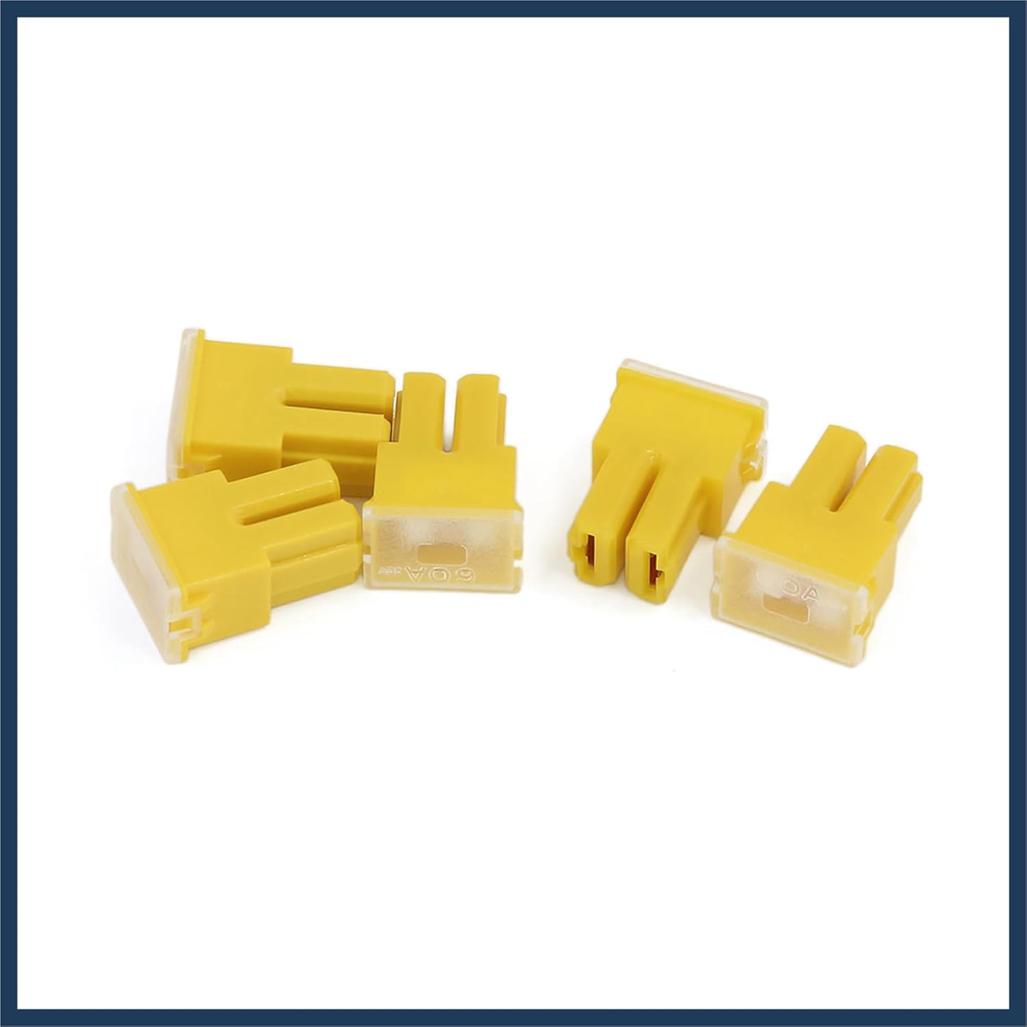60A 32V Female PAL Car Auto Link Slow Blow Fuse Block Yellow 5pcs Stylish Design