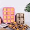 12 Grid Cake Mold Square Mini Bread Burger Muffin Cupcake Mold For Household Non-Stick Baking Pan Oven Trays Pastry Tool