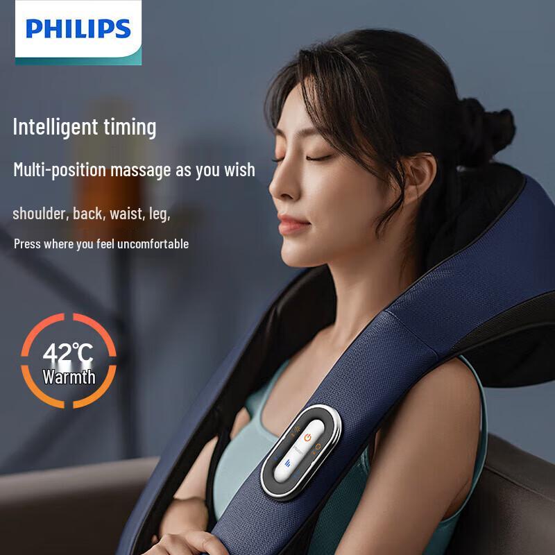 Philips PPM5201N Wireless Neck and Shoulder Massager CN plug (adapter included) Dark Blue
