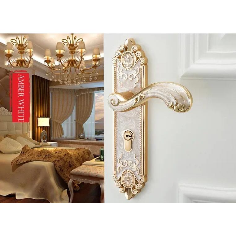 European Style Mute Room Door Lock Handle Fashion Interior Door Knobs Lock Luxurious Anti-theft Gate Lock Furniture Hardware