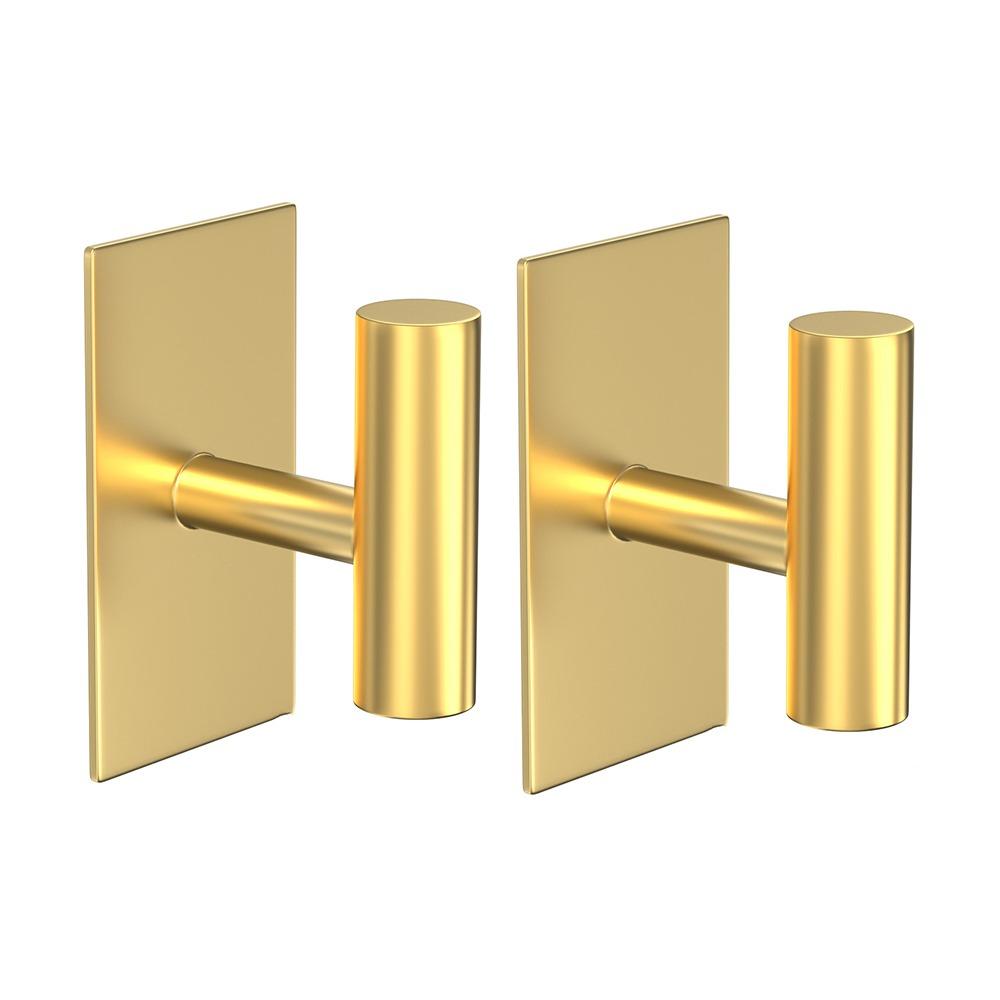 2Pcs Self Adhesive Robe Hanger Holder Stainless Steel Toilet Hanging Rack Bathroom Towel Hooks  Key