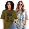 Combo of 2 Round Neck Oversized T-Shirt for Women Graphic Front Printed Top