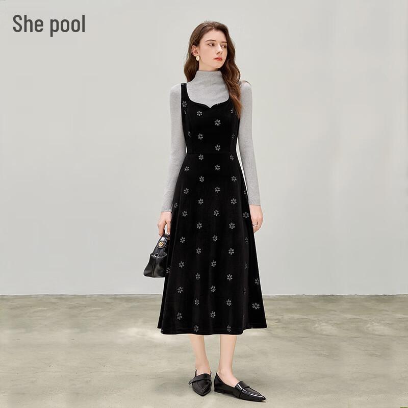 

Women s Elegant Retro A-Line Suspender Dress M