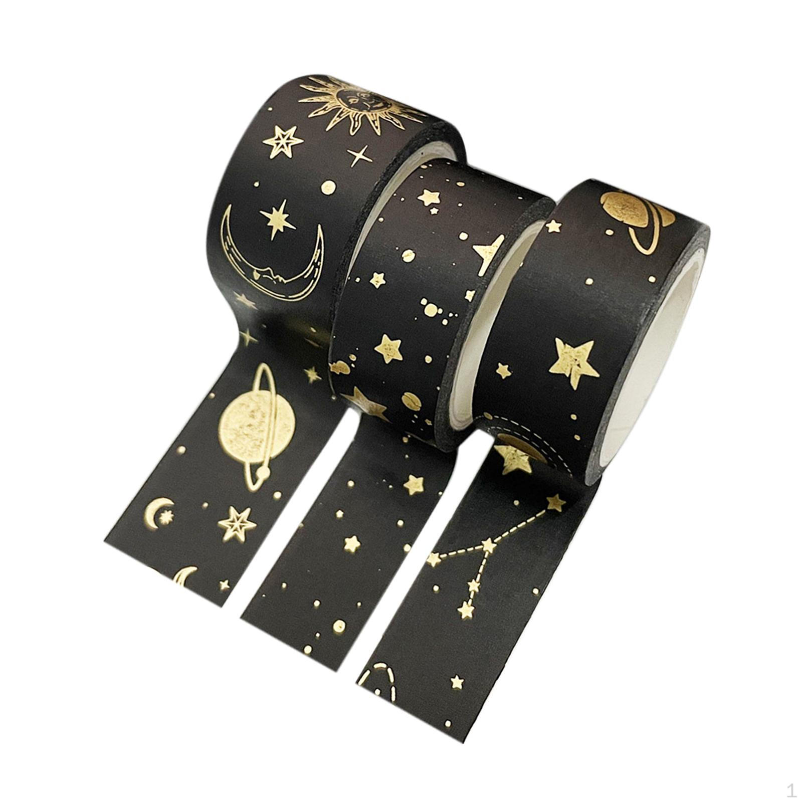 

3 рулона ленты Washi, 5 м, длинная золотая фольга, тонкие декоративные наклейки, маскирующие ленты для планировщика Style E