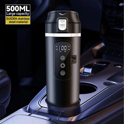 12V/24V 500ml Podgrzewany inteligentny samochód Podgrzewacz kubek Temperatura Kontrola Czajnik elektryczny Kubek ze stali nierdzewnej Podgrzewacz wody Butelka