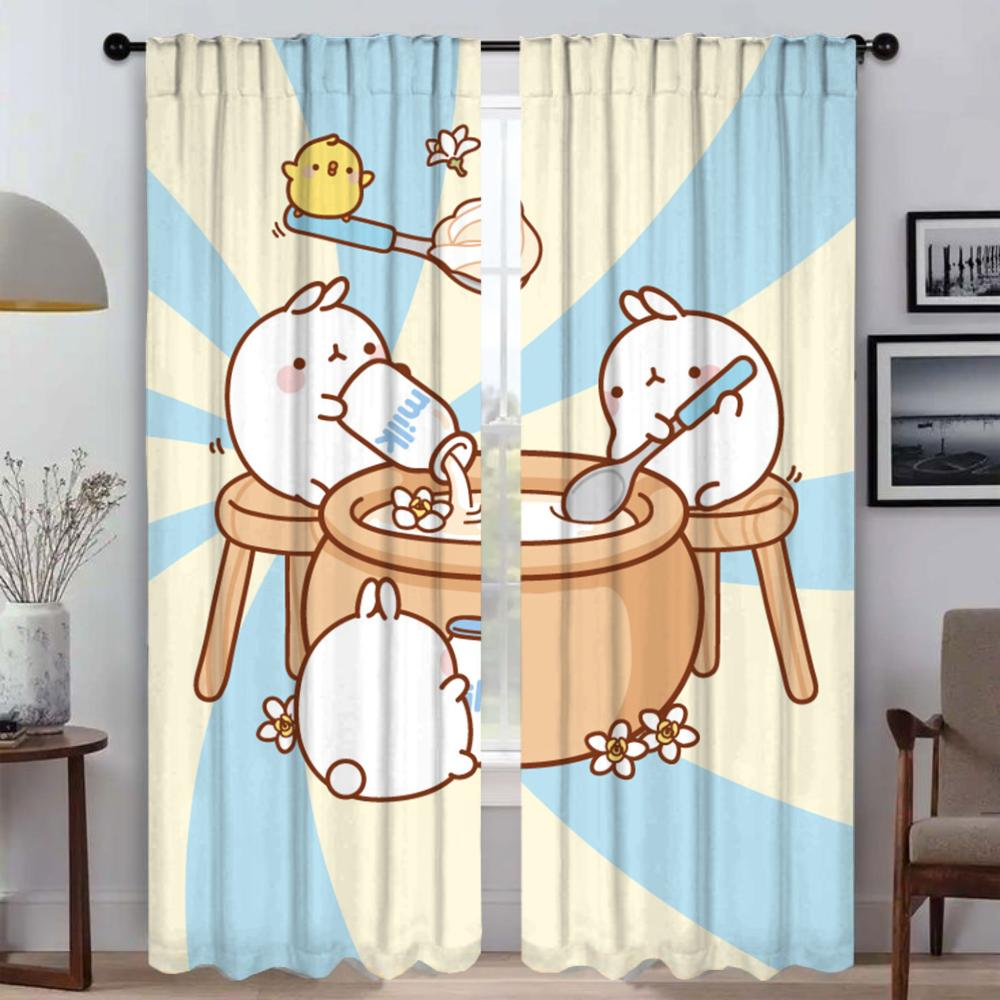 M-Molangs Blackout Curtain for Room 2 Panel Anti-mosquito Curtains Halloween Decoration Blinds Partition Tulle for Bedroom Child