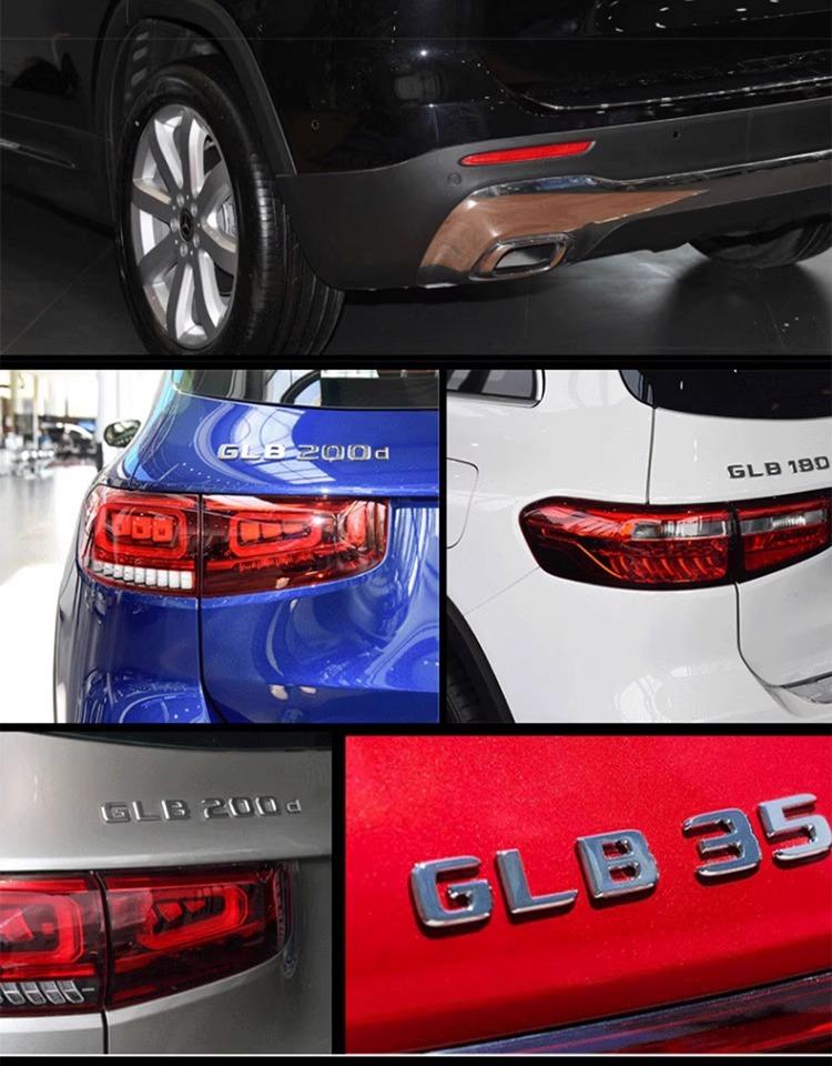 WSF1 Car Trunk Letters Logo Emblem Badge Decals Sticker For Mercedes Benz GLB Class GLB35 GLB180 GLB200 GLB250 GLB300 X247 4Matic
