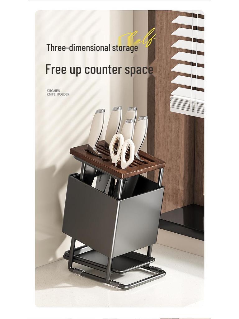 Angled Multi-Functional Knife Block with Drainage
