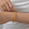 Gold Color Stainless Steel Chunky Chain Bracelet For Women, Thick Twist Texture Charm Bracelet, Simple Luxury Jewelry Gift
