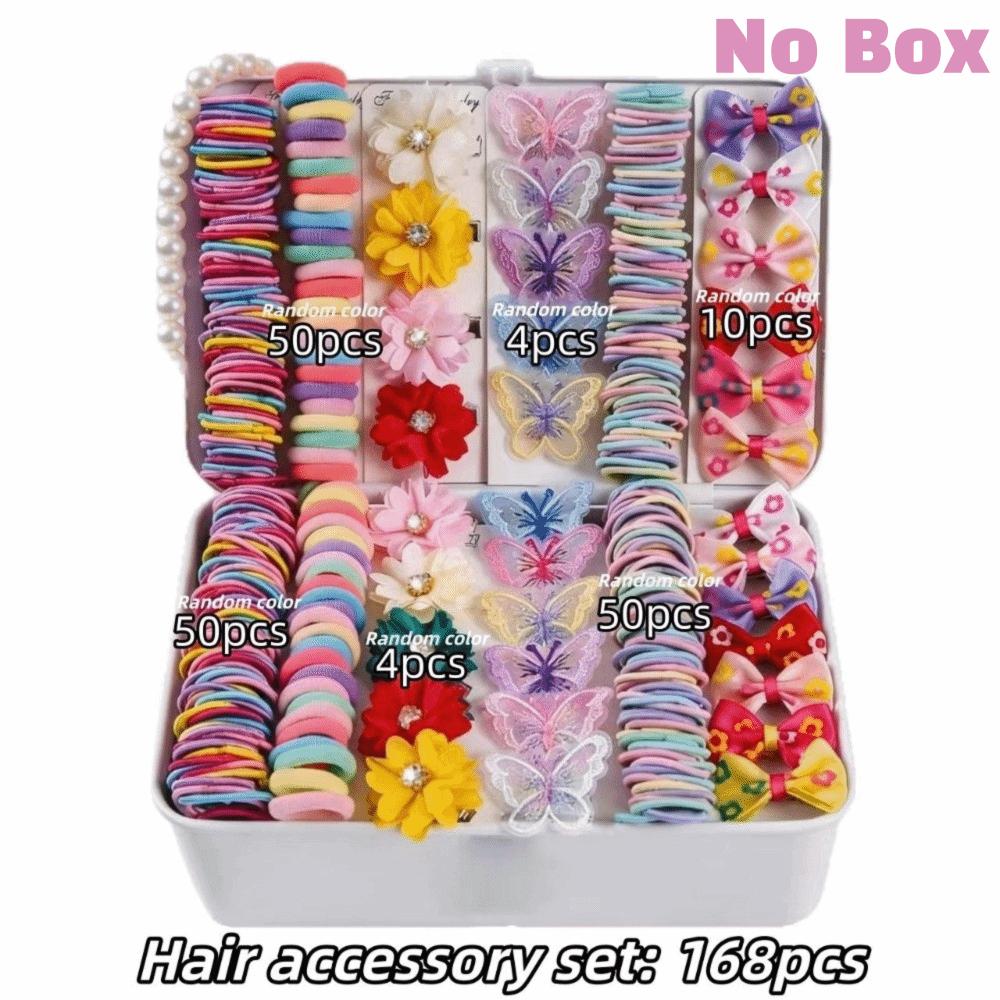 Colorful Hair Accessories Set No Hurt Hair Hair Clips Bow Hair Ties  Princess Gift Set