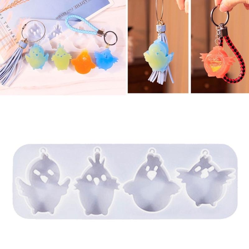 Silicone Mold Animal Dog Keychain Molds DIYs Crystal Earrings Pendant Mould Epoxy Resin Jewelry Making Mould Accessory