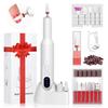 Electric Nail File & Polisher with Base Display - Pen-Style Manicure Grinding & Exfoliating Machine