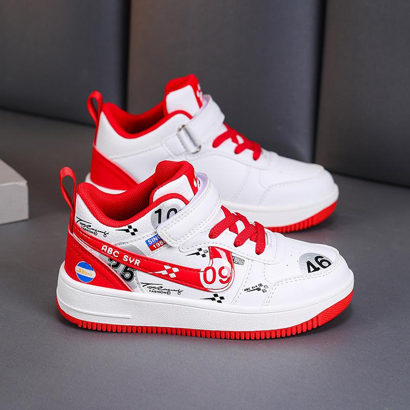 Boys and girls high-top board shoes middle-aged and older children and primary school students Velcro children's sports shoes trendy sports style casu