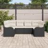 Garden Sofa Set Black Poly Rattan