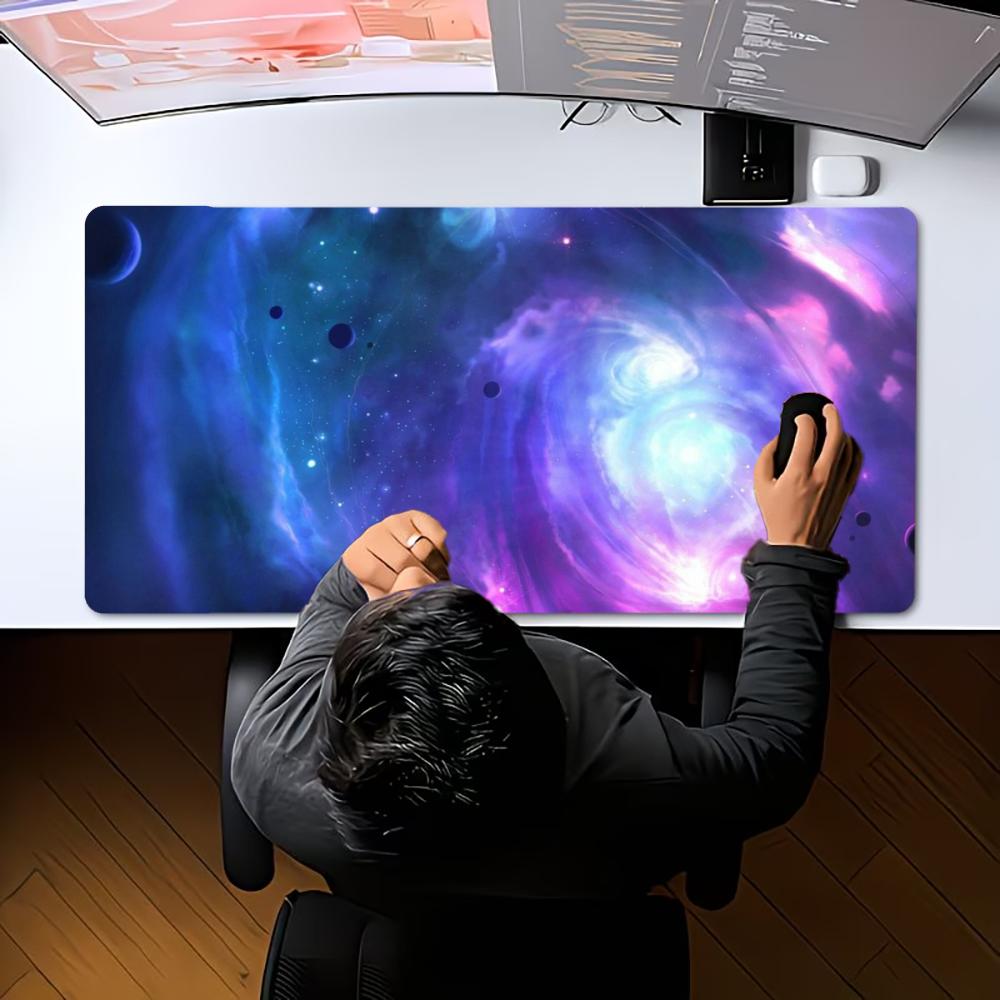 Large Non Slip Desk Pad Cosmic Swirl Nebula Star Sky Galaxy Art XXL Gaming Mouse Mat For PC Laptop Keyboard Game Desktop Surface