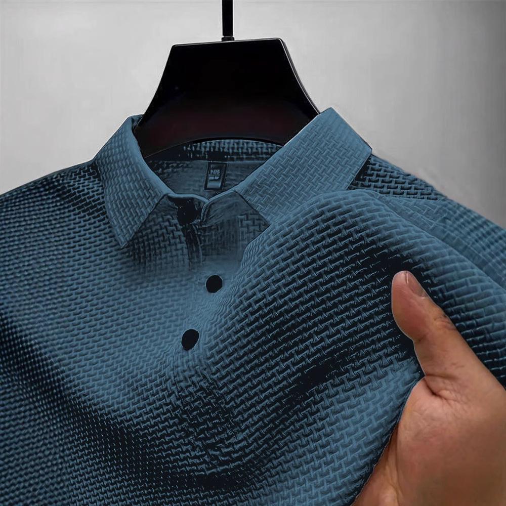 Summer t-shirt Paul short-sleeved short-sleeved high-end mesh ice silk short-sleeved t-shirt men's shirt collar summer solid color