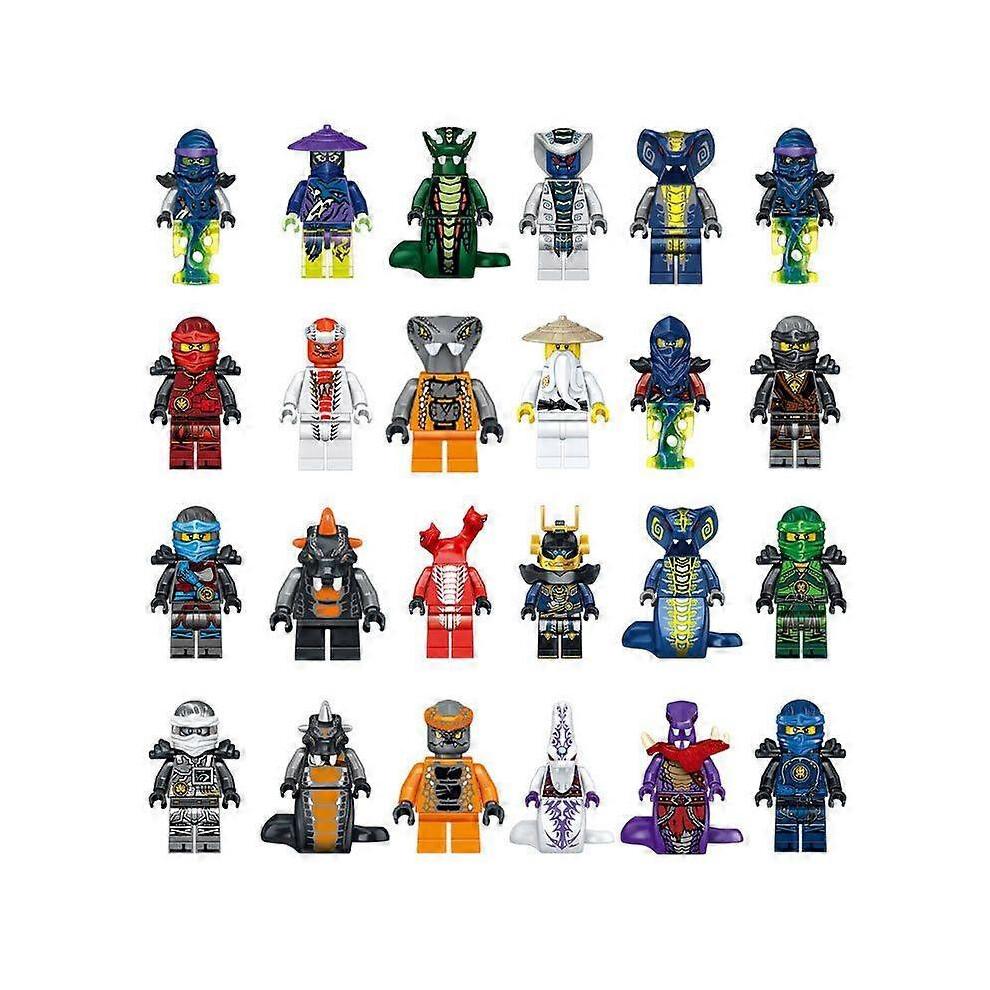 24 Stück / Plastik Mini Ninjago Figur Spielzeug Ninja Schlangen Zusammenbauen Kinderspielzeug