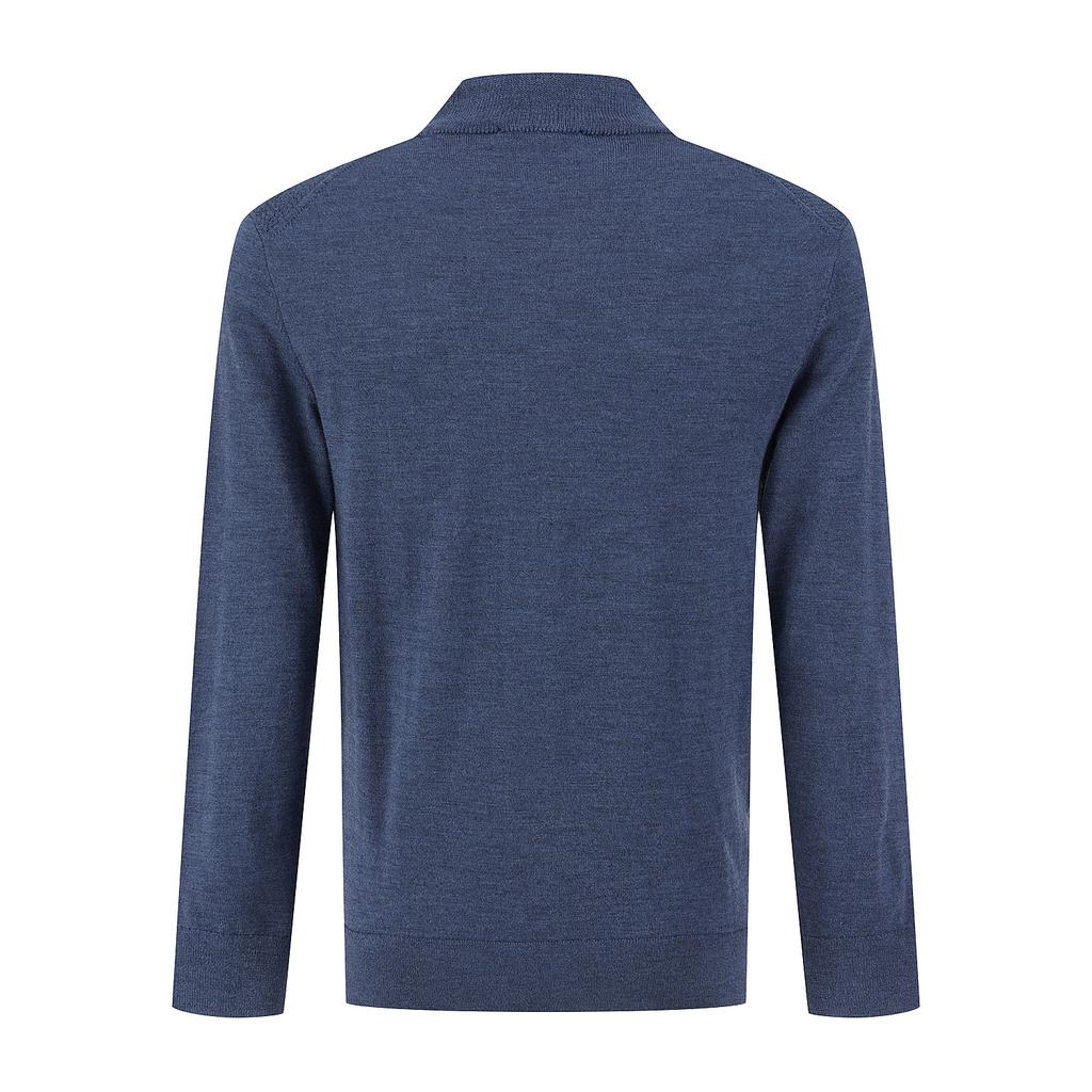 FERRAROMILANO 100% Wool Front-Knit Half Turtleneck Knit Blue (Am0Ftst40243)