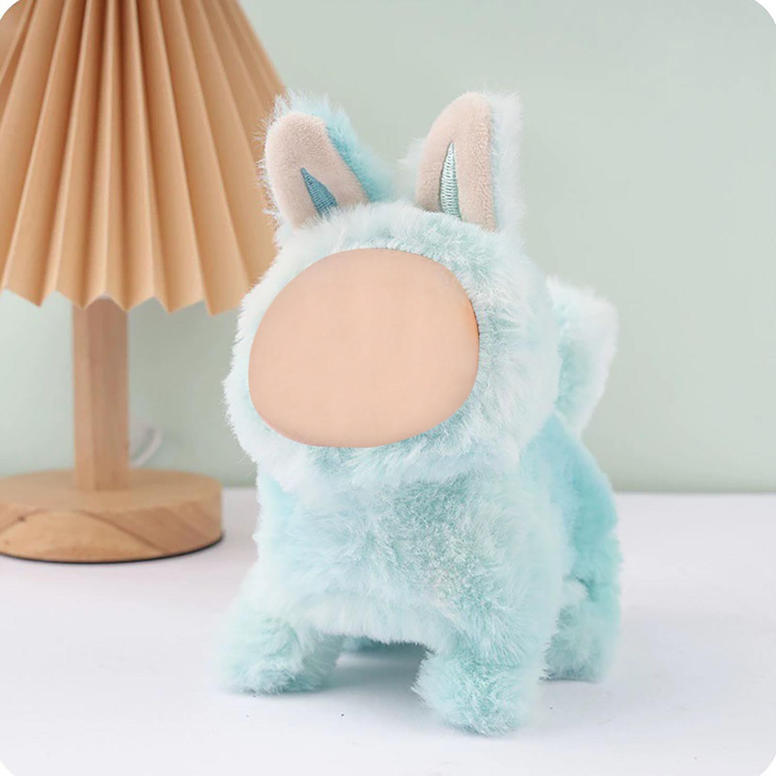 

Электрическая плюшевая мультяшная силиконовая мордочка будет светиться, бегать и петь, предпочтительный подарок для детей на праздники, дни рождения One Size синий