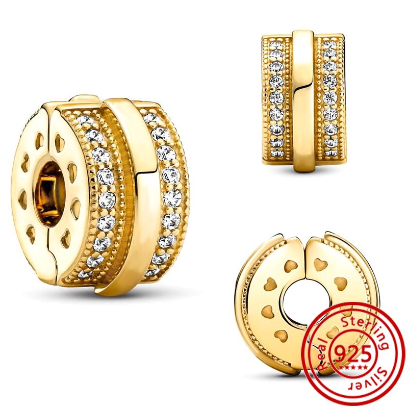 925 Copper Two-tone Stepmom Entwined Hearts Monstera Leaf Glow-in-the-dark Firefly Charm Beads Fit Pantaro Bracelet DIY Zircon