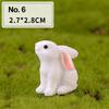 Cute White Hare Easter Decoration Dollhouse Ornament Miniature Rabbit Figurine Micro Landscape Resin Bunny Statue Fairy Garden