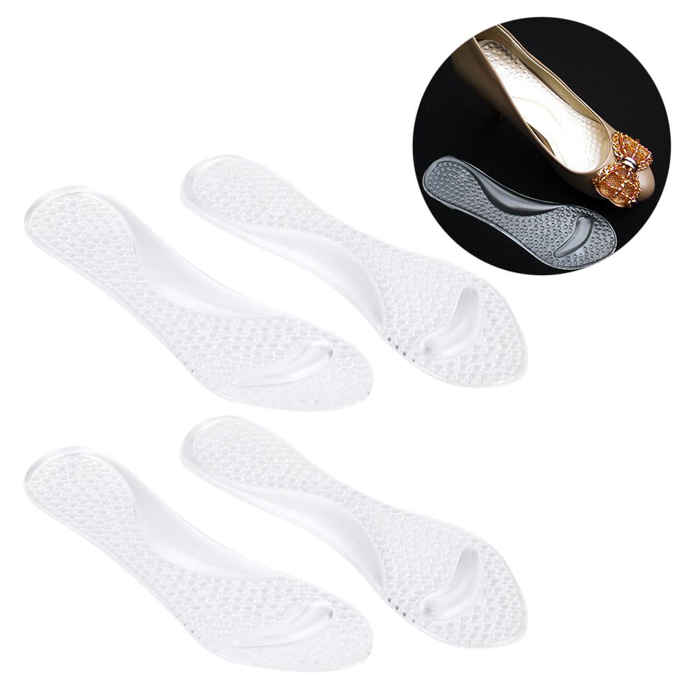2 Pairs Shoe Pad Transparent Silicone 3 4 Shakeproof Massaging Foot Pad for Fatigue Relief