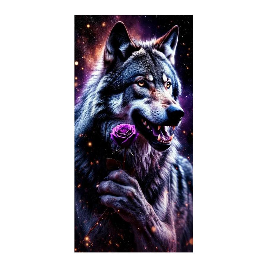 Wolf Rose Large Size Diamond Painting New Collection Wild Animals Diy Full Drill Rhinestone Embroidery Mosaic Cross Stitch Kits