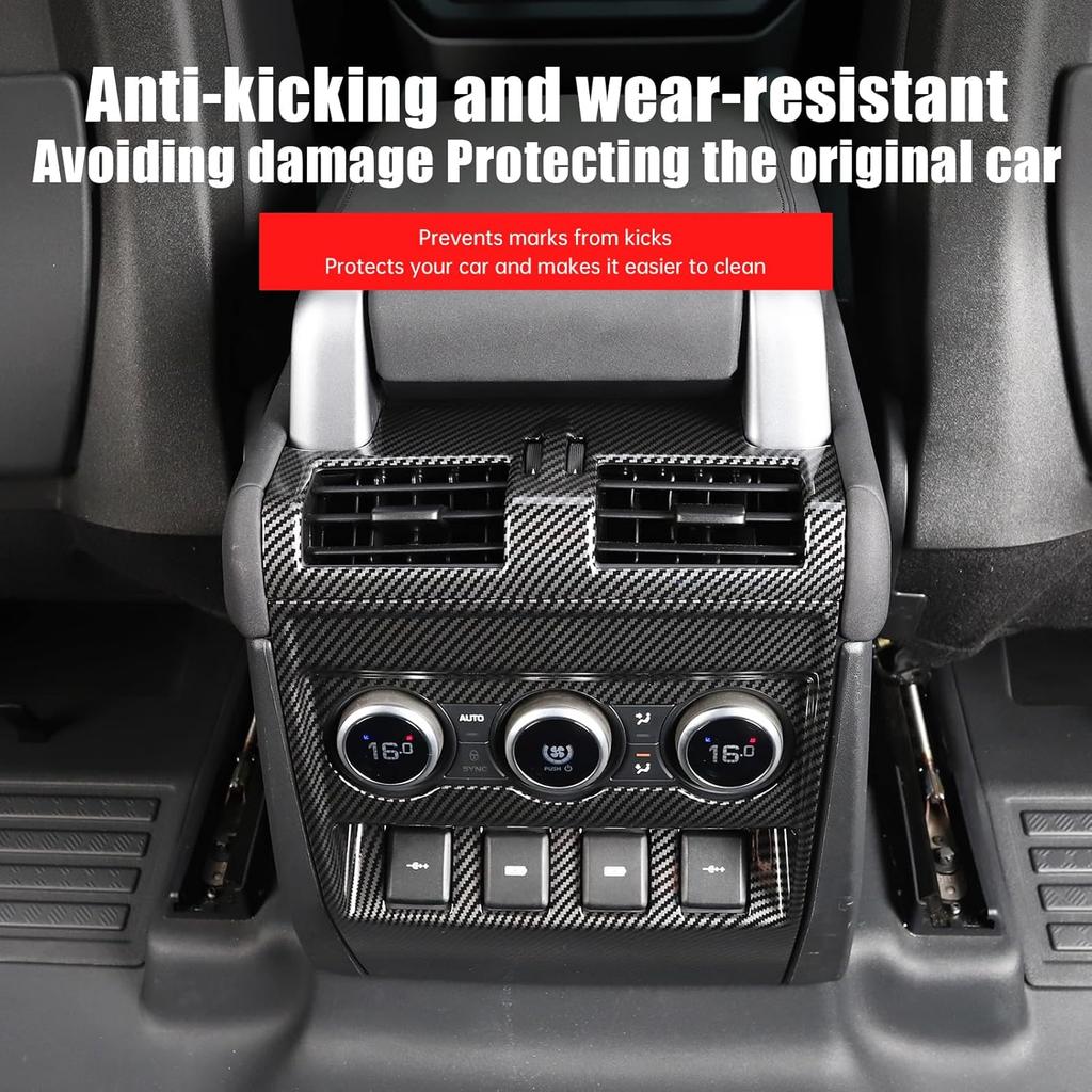Hintere Anti-Kratz-Abdeckung für 2020-2025 2026 Land Rover Defender 90 110 130 Klimaanlagen-Lüftungsschlitze Schutzabdeckung Innenraum-Bedienknopf-Zierleiste Tuning