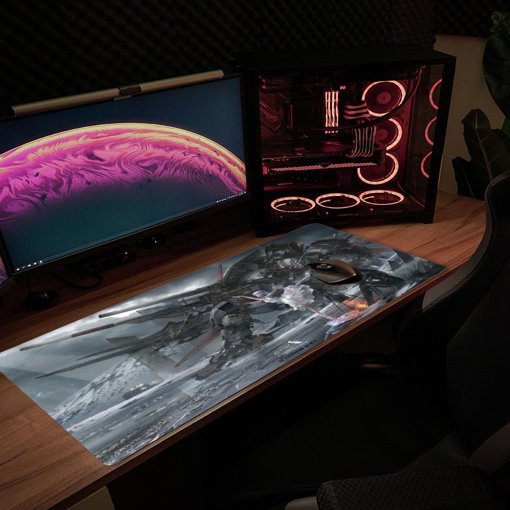 Dunkle Industrielle Mecha Kampf Kunst Druck XXL Großes Mauspads Rutschfeste Schreibtischmatte Für Gaming Arbeiten Büro PC Tastatur Schreibtisch Dekor