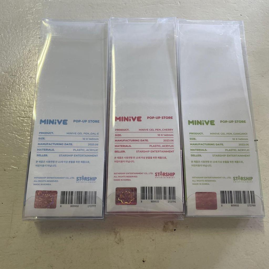 [USED] IVE MINiVE ballpoint pen set of 3 with bonus badge sticker