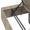 Sun Lounger with Floating Cushion Light Grey Poly Rattan