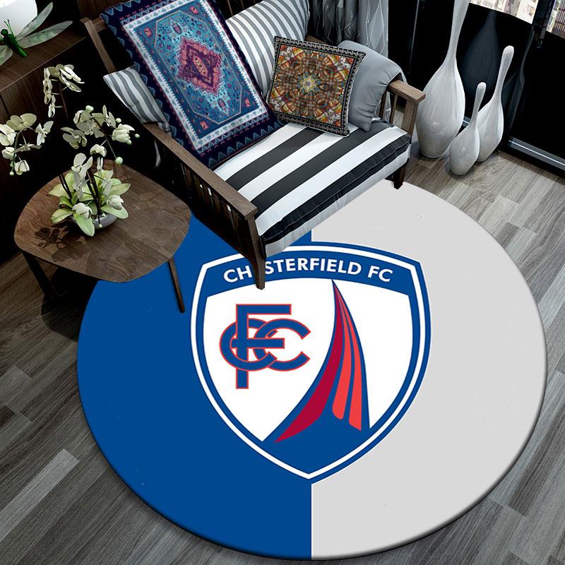 Chesterfield Football Club,Round Area Rug,Carpet Rug for Living Room Bedroom Sofa Playroom Decor,Non-slip Floor Mat