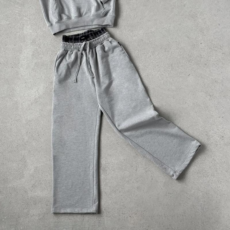European and American Street Double Waisted Lace Up Men's and Women's Y2k Retro Straight High Waisted Hip-hop Pants