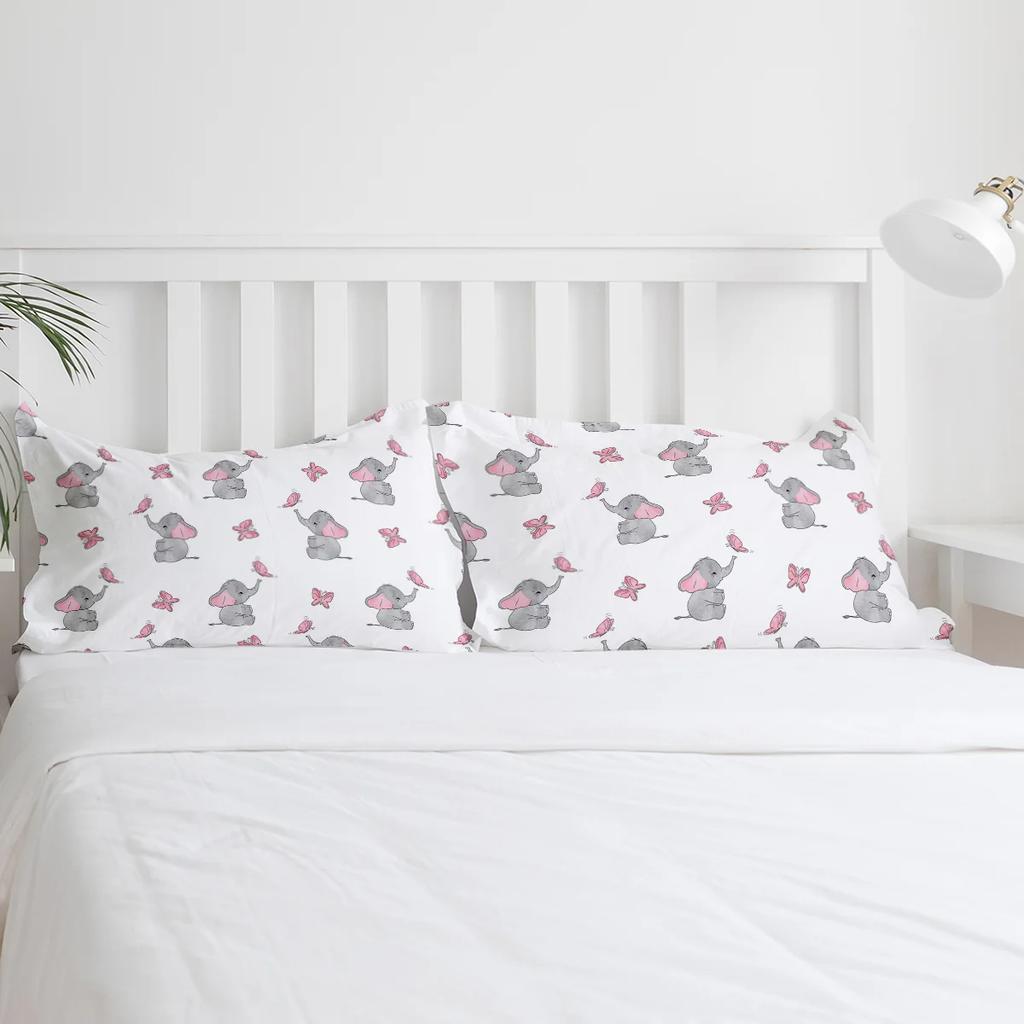 Butterfly Cartoon Africa Elephant Bedding Set 3Pcs Duvet Cover Pillowcase Kids Adult Quilt Cover Double Bed Set Home Textile