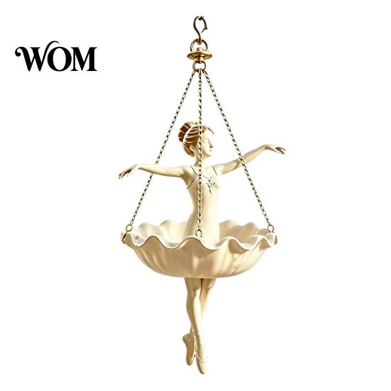 Elegante Vaso de Flores Suspenso Dançarina de Ballet, Lindo Vaso de Plantas Bailarina de Resina, Suporte de Vaso Artístico para Plantas Pendentes Suculentas Plantas-Aranha
