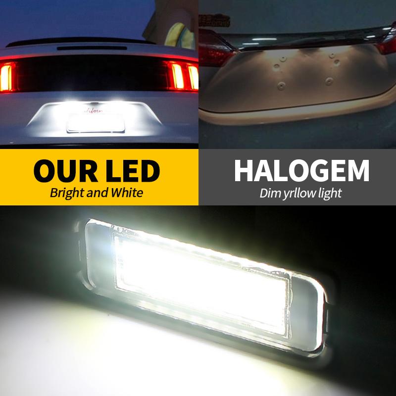 2PCS White Number Plate Lamp For Ford Mustang 2015-2019 OEM FR3Z-13550-A FR3Z13550A LED Bulb Rear License Plate Lamp Tail Lamp