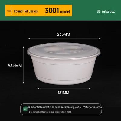 Disposable Plastic Round Takeout Boxes with Lids