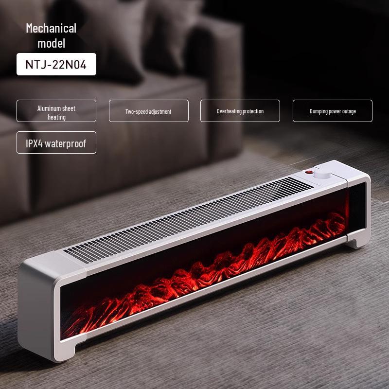 

3D Обогреватель с имитацией пламени и графеновой основой - Мгновенный электрический тепловентилятор для дома и ванной White