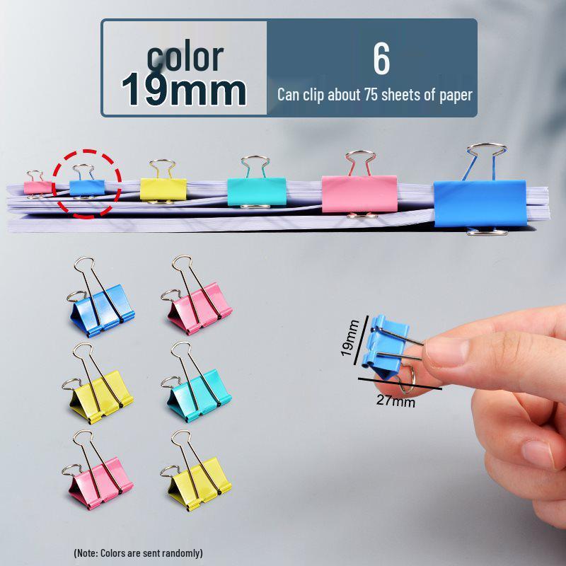Black Metal Swallowtail Paper Clip Collection for Office & Students
