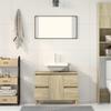 VidaXL Sink Cabinet Sonoma Oak 80x33x60 Cm Engineered Wood, Bathroom Sink Cabinet, Sink Unit for Room 849665