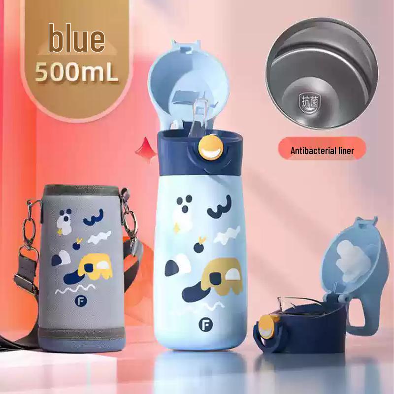 Fuguang 500ml Insulated Stainless Steel Water Bottle with Double Lid 500ml