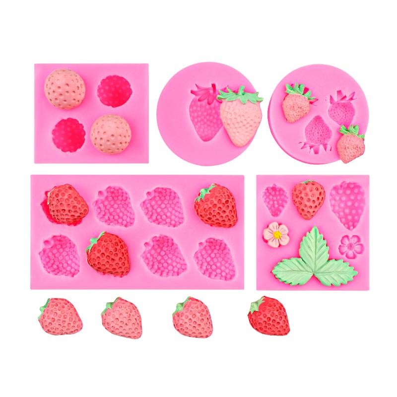 Fruit Strawberry Dessert Mousse Cake Mold Silicone Cake Decorations Reusable Baking Molds Kitchen Tools
