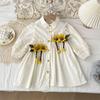 Spring and Summer New Girls' Dress Baby Girl Sunflower Cute Dress Shirt Dress