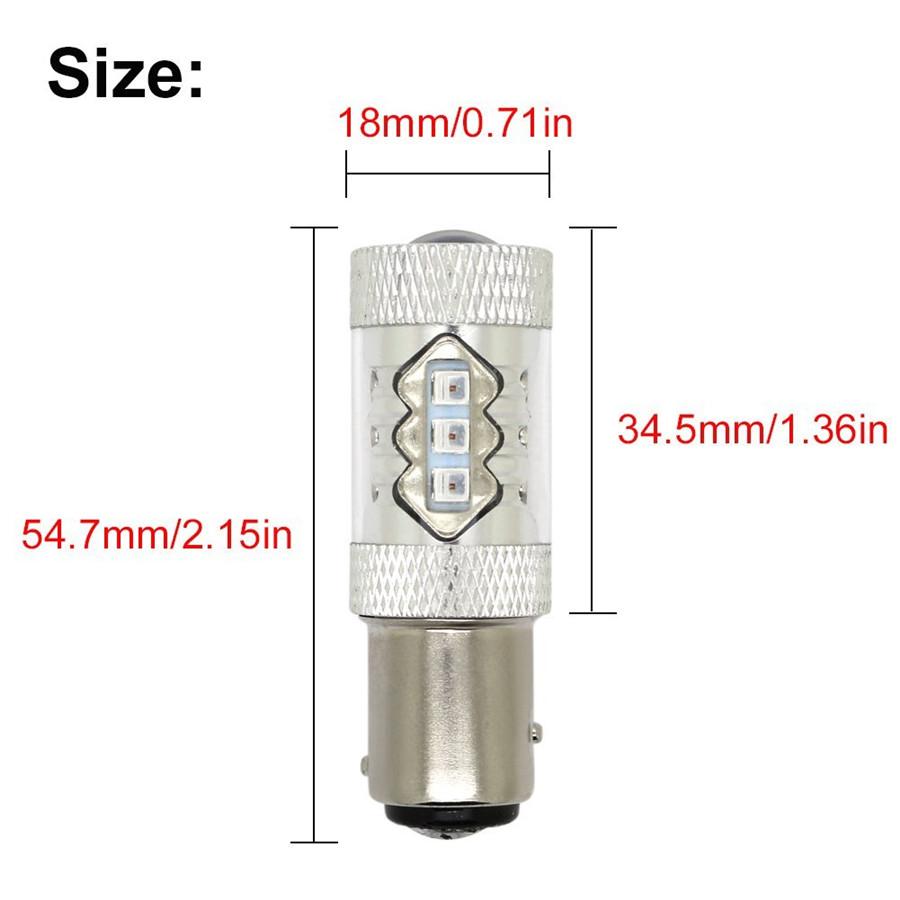 2Pcs 1157 BAY15D Red LED Bulb Car Brake Ligth 80W Stop Turn Signal Tail Lamp 12V