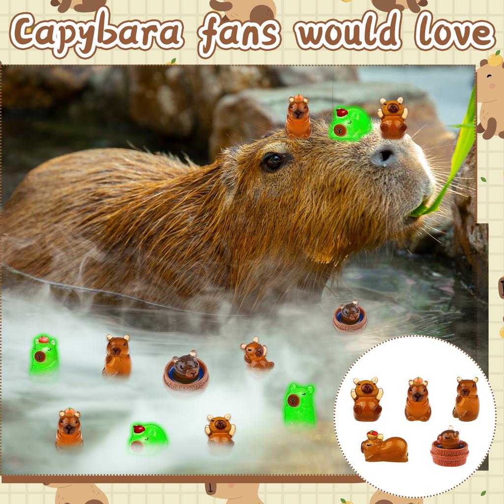 30 Pack Luminous Capybara Figures Mini Resin Capybara Glow In The Dark Miniature Capybaras Tiny Little Resin Animal Toys For Mic